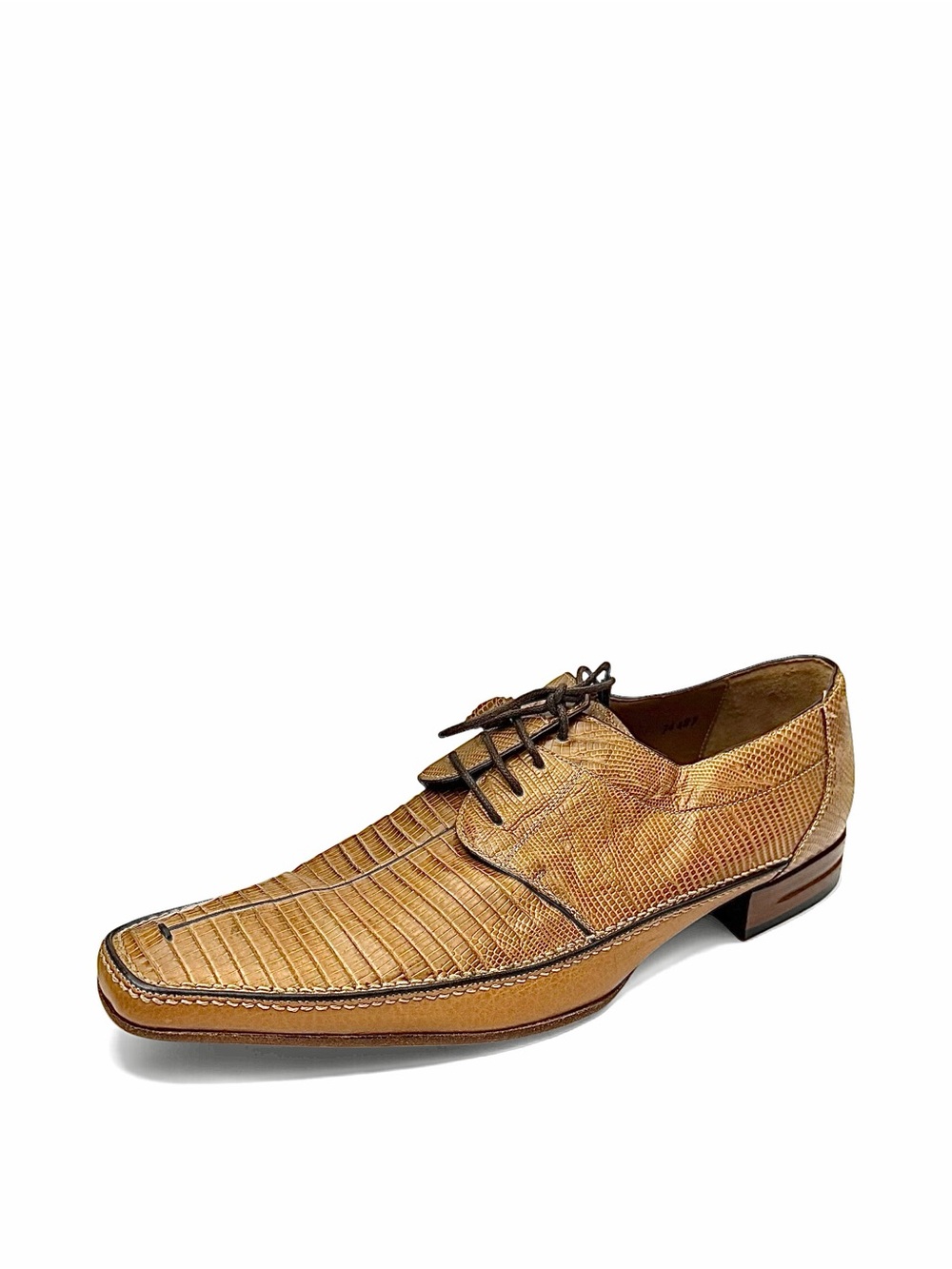Mezlan Platinum Cooke Tan Lizard Exotic Leather Oxford Dress Shoes Men’s 9.5 M